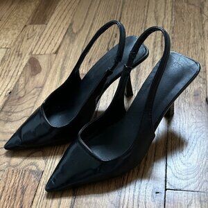 Elegant Black Women's Slingback Heels